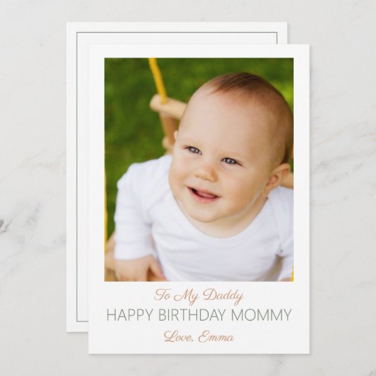 Carte Joyeuse maman d'anniversaire de bébé (Devant / Derrière)