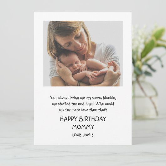 Carte Joyeuse maman d'anniversaire de bébé (Debout devant)