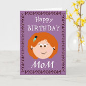 Carte Joyeuse maman d'anniversaire (fille) (Fleur jaune)