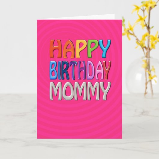 Carte Joyeuse maman d'anniversaire - Joyeux salut coloré (Fleur jaune)