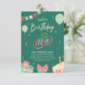 Carte Joyeuse maman d'anniversaire - Message de coeur de (Debout devant)