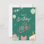 Carte Joyeuse maman d'anniversaire - Message de coeur de (Dos)