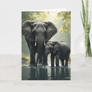 Carte Joyeuse maman d'anniversaire Thème Éléphant