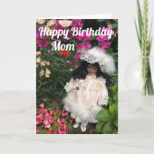Carte Joyeuse mère d'anniversaire Poupée noire (Devant)
