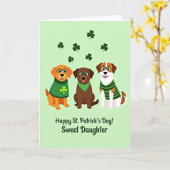 Carte Joyeuse Motif Chiens Trèfle (Fleur jaune)