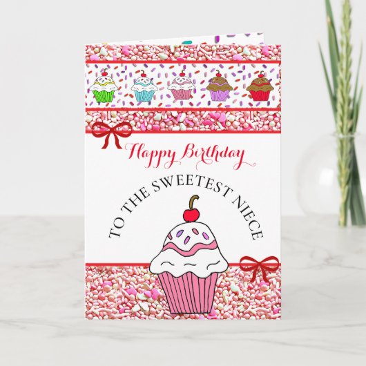 Carte Joyeuse nièce d'anniversaire, vous souhaitant une (Devant)