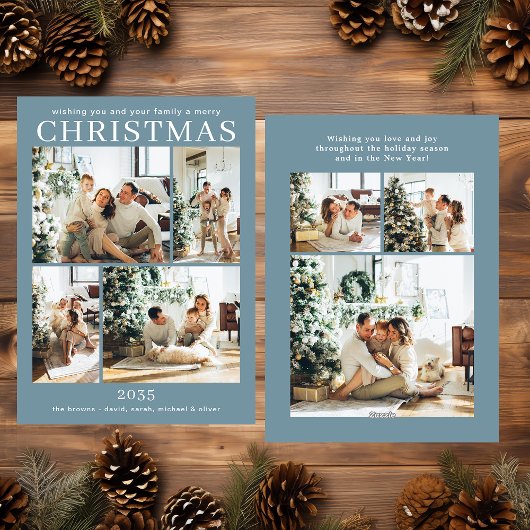 Carte Joyeuse Noël Multi Photo Holiday