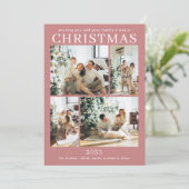 Carte Joyeuse Noël Multi Photo Holiday (Debout devant)