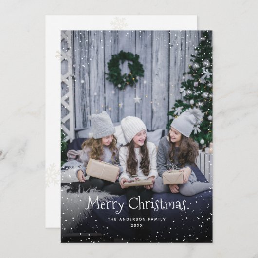 Carte Joyeuse Noël Photo (Devant / Derrière)