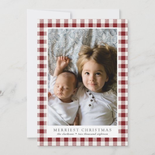 Carte Joyeuse Noël Plaid (Devant)