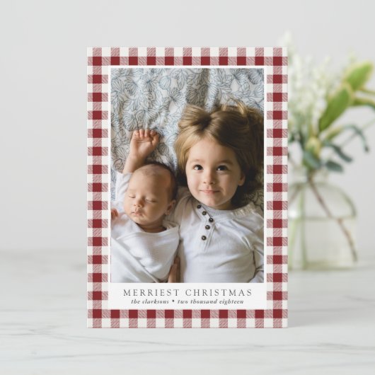 Carte Joyeuse Noël Plaid (Debout devant)