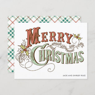 Carte Joyeuse Noël Plaid Holiday