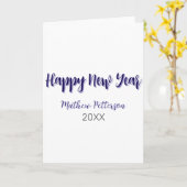Carte Joyeuse nouvelle année violet noir ajouter nom ann (Fleur jaune)
