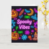 Carte Joyeuse Nuit d'Halloween (Fleur jaune)