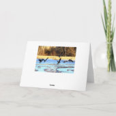 Carte Joyeuse Oie D'Anniversaire Décolle D'Un Étang Cong (Dos)