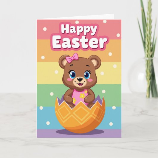 Carte Joyeuse Ours de Printemps (Devant)