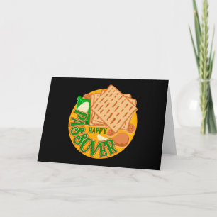 Carte Joyeuse Pâque avec une adorable Matzo Fête juive