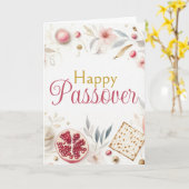 Carte Joyeuse Pâque - Fleurs de Grenade Matza (Fleur jaune)