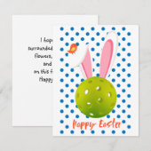 Carte Joyeuse Pâques pour Pickleballer, mignonne (Devant / Derrière)