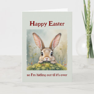 Carte Joyeuse Pâques se cachant Big Eared Rabbit