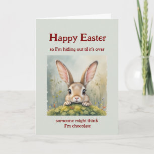 Carte Joyeuse Pâques se cachant Big Eared Rabbit