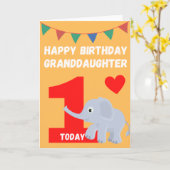 Carte Joyeuse petite-fille d'anniversaire - 1 Aujourd'hu (Fleur jaune)