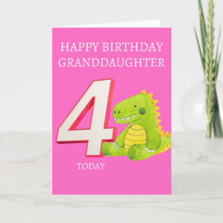 Carte Joyeuse petite-fille d'anniversaire - 4 aujourd'hu