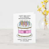 Carte Joyeuse petite-fille d'anniversaire à l'université (Fleur jaune)