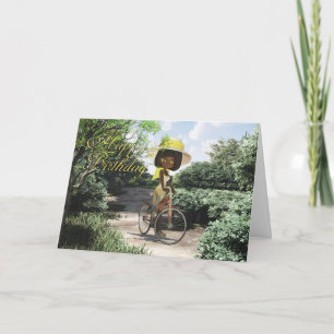 Carte Joyeuse Petite Fille d'Anniversaire sur le sentier