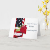 Carte Joyeuse petite-fille rose 4 juillet anniversaire (Fleur jaune)