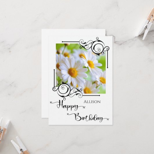 Carte Joyeuse photo d'anniversaire (Devant/Arrière en situation)