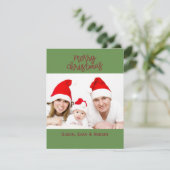 Carte Joyeuse photo de famille de Noël avec des noms (Debout devant)