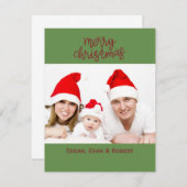 Carte Joyeuse photo de famille de Noël avec des noms (Devant / Derrière)