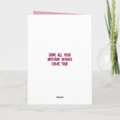 Carte Joyeuse photo de la soeur d'anniversaire gris rose (Dos)