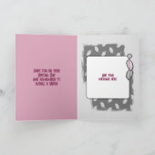 Carte Joyeuse photo de la soeur d'anniversaire gris rose (Intérieur)