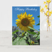 Carte Joyeuse photo de tournesol d'anniversaire (Fleur jaune)