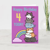 Carte Joyeuse Pile D'Anniversaire De Chats Âgés (Devant)