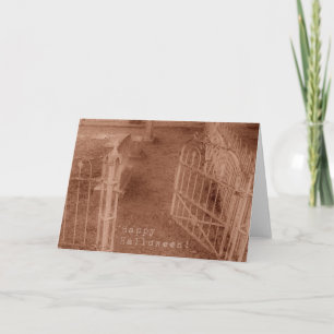 Carte Joyeuse porte Cemetary Halloween
