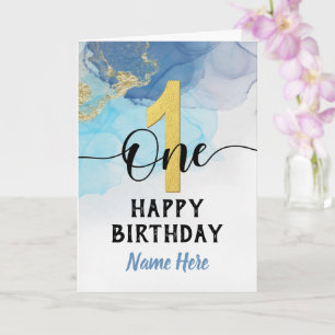 Carte Joyeuse première femme d'anniversaire Pastel Rainb
