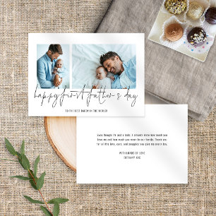 Carte Joyeuse première Fête des pères 2 Photos Script