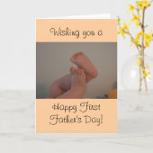 Carte Joyeuse première fête des pères bébé orteils (Fleur jaune)