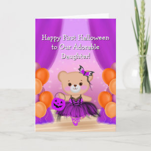 Carte Joyeuse première Halloween Ballerine Fille