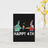 Carte Joyeuse quatrième statue de la liberté Oncle Sam d (Fleur jaune)