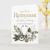 Carte Joyeuse retraite docteur (Fleur jaune)