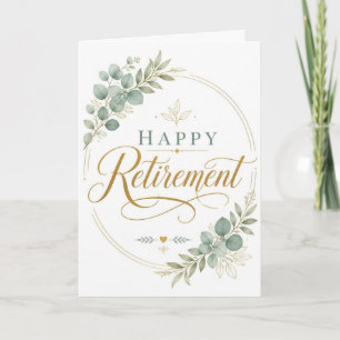 Carte Joyeuse Retraite Élégante Botanique