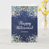 Carte Joyeuse retraite Faux Confettis Pailletés (Fleur jaune)