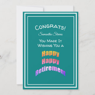 Carte Joyeuse Retraite Félicitations Vous Y Êtes Arrivé