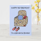 Carte Joyeuse retraite frère fauteuil cartoon (Fleur jaune)