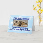 Carte Joyeuse retraite Laisser le travail Sleeping cat (Fleur jaune)