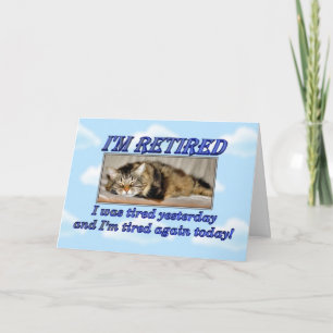 Carte Joyeuse retraite Laisser le travail Sleeping cat